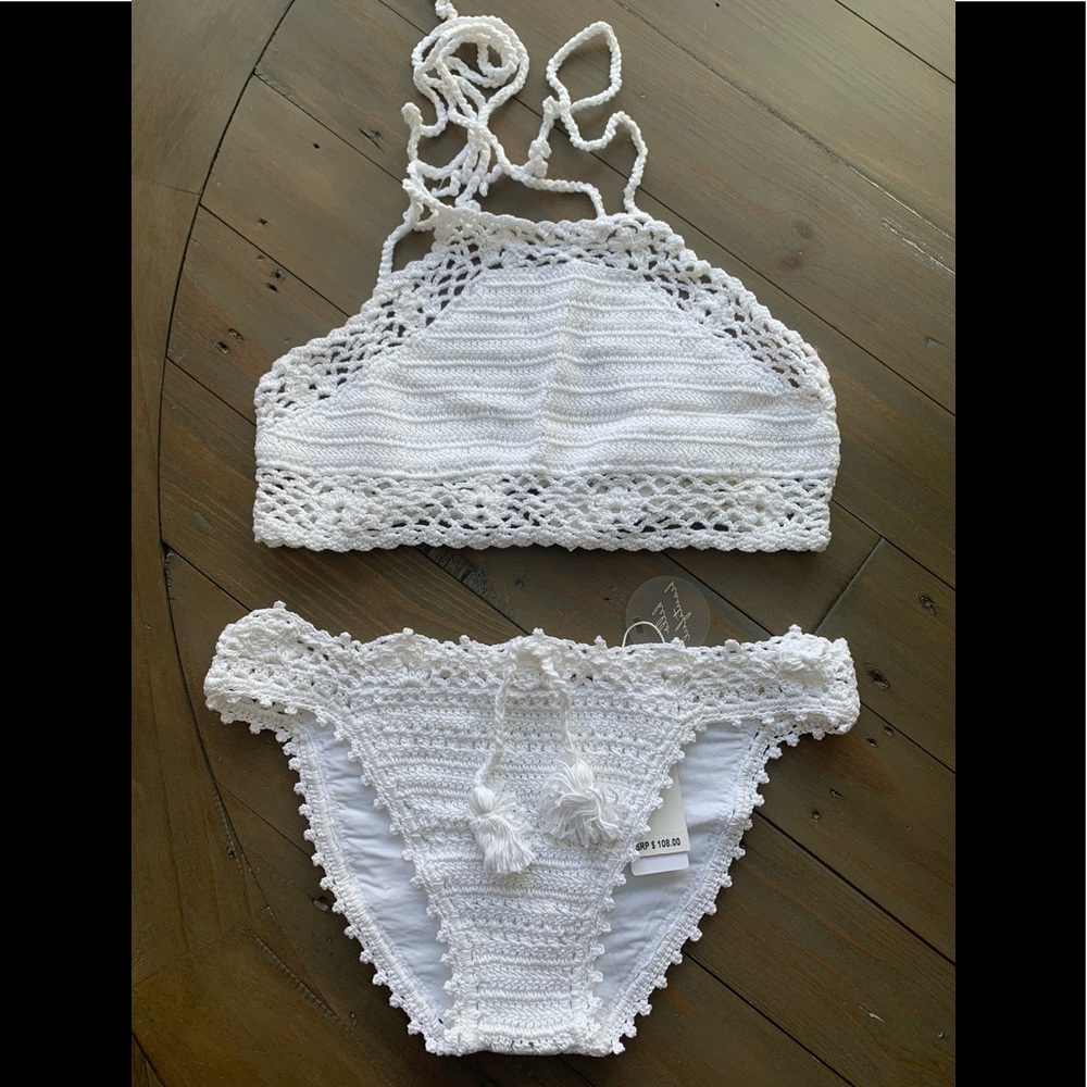 Pilyq White Crochet Bikini